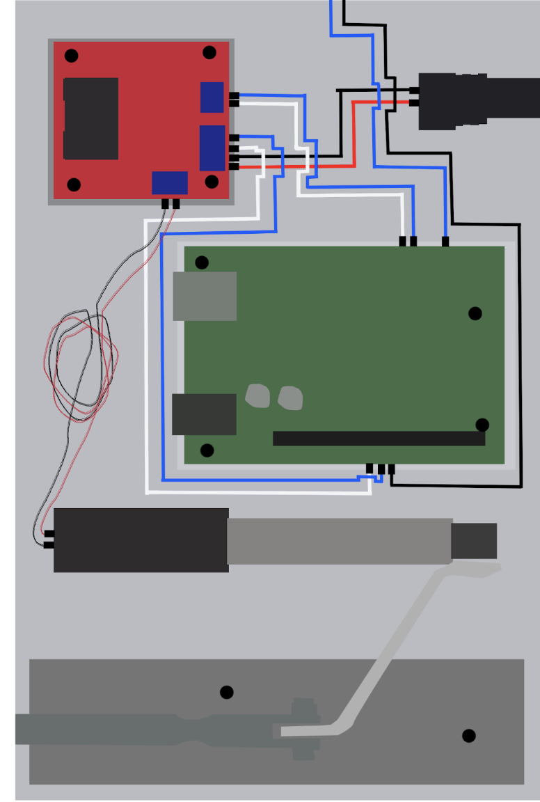 Illustrated circuit layout of the lock plate